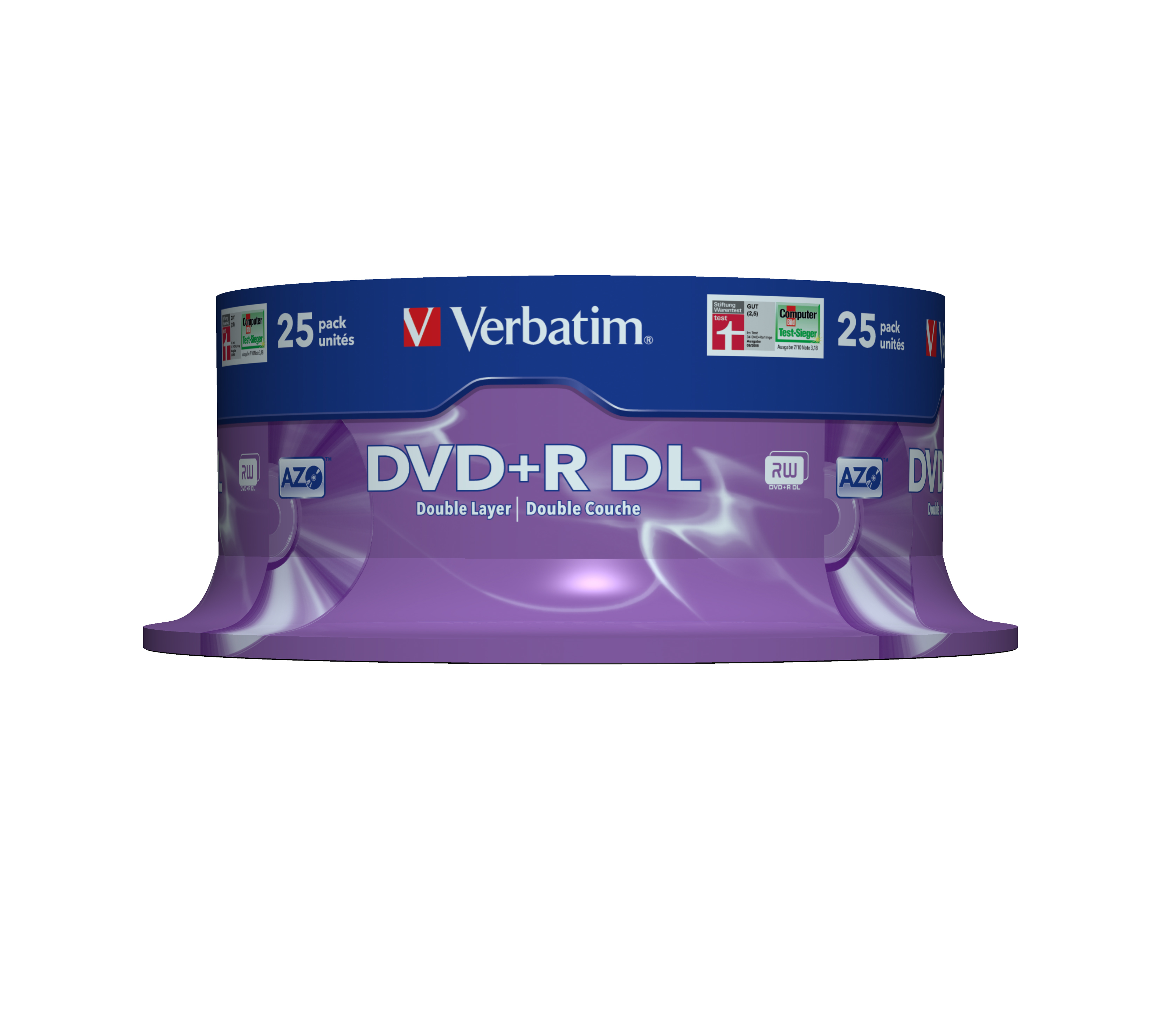 Image of Verbatim DVD+R Double Layer 8x Matt Silver 25pk Spindle