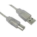 Cables Direct USB A - USB B M/M 1m USB cable USB 2.0 Transparent