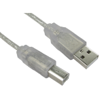 Cables Direct USB A - USB B M/M 5m USB cable USB 2.0 Transparent