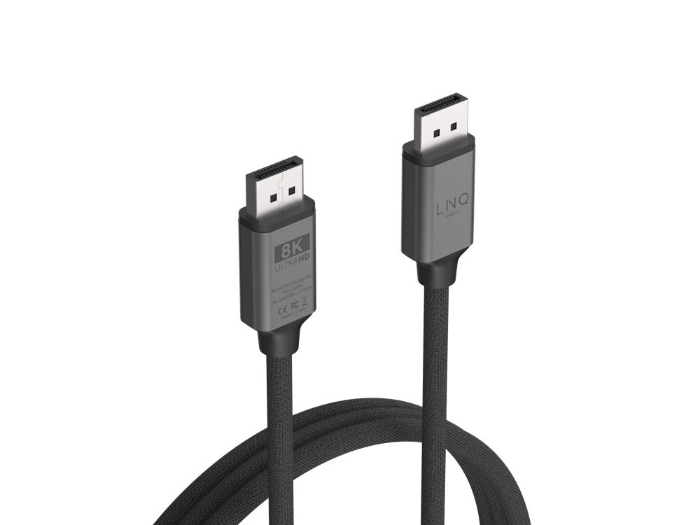 LINQ byELEMENTS LQ48025 DisplayPort-kabel 2 m Svart