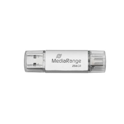 MediaRange MR939-1 USB flash drive 256 GB USB Type-A / USB Type-C 3.2 Gen 1 (3.1 Gen 1) Silver