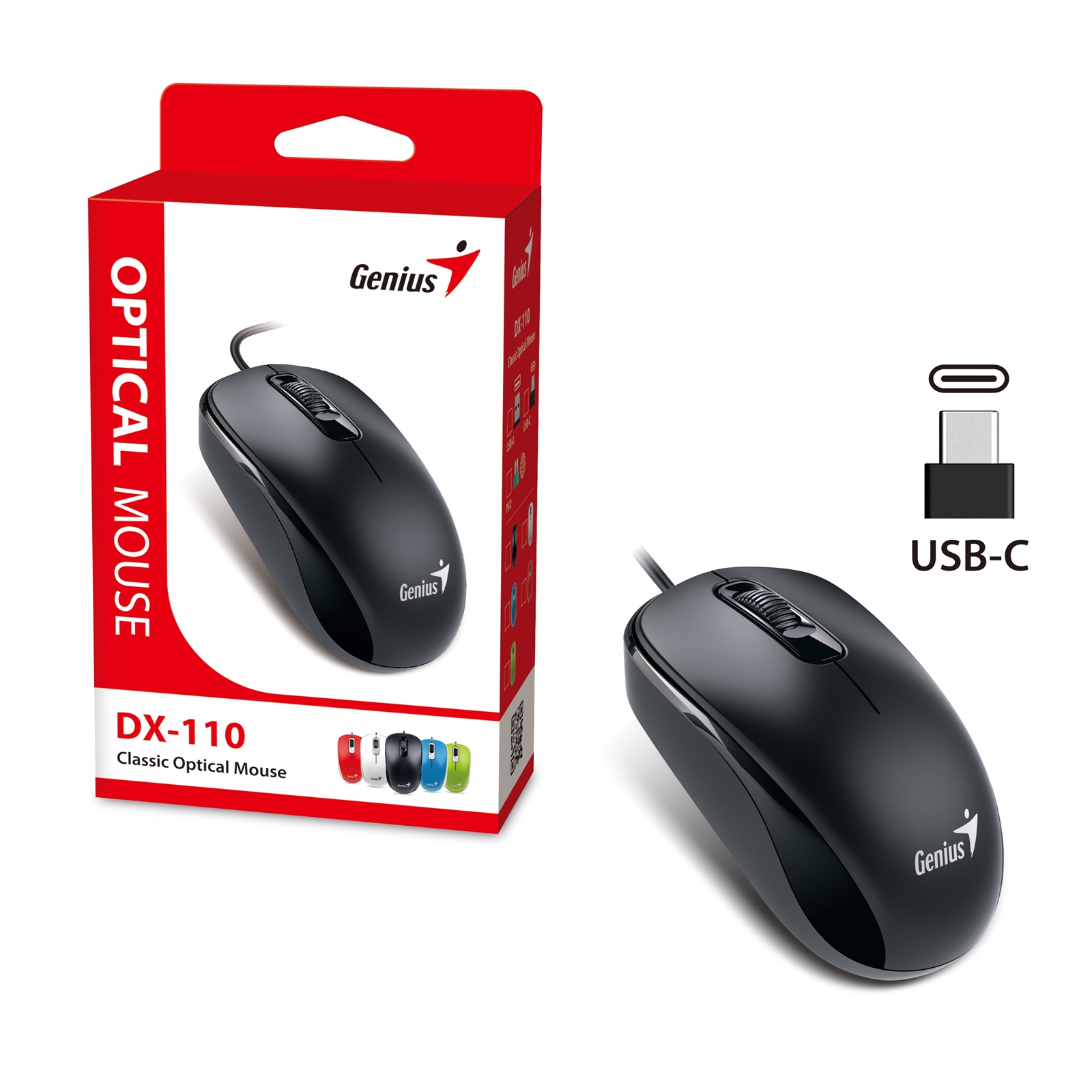 Genius Computer Technology DX-110 Wired USB-Type C Plug and Play Mouse