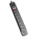 Tripp Lite TLP76RBTEL surge protector Black 7 AC outlet(s) 120 V 70.9" (1.8 m)