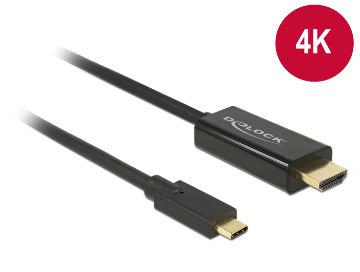 85260 DELOCK 85260 - 3 m - USB Type-C - HDMI - Male - Male - Gold