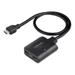 StarTech.com HDMI-splitter med 2 portar, 4K 60 Hz HDMI 2.0 Video, 4K HDMI Splitter 1 in 2 ut, 1x2 HDMI-skärm-/-utgångssplitter, HDR/HDCP, 50 cm inbyggd HDMI-kabel