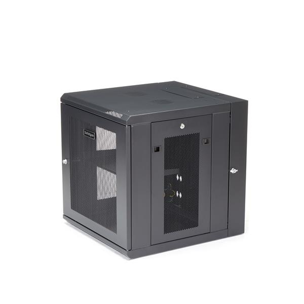 StarTech.com 12U 19&quot; Wall Mount Network Cabinet - 20&quot; Deep 4 Post Hinged Locking IT Computer Equipment Enclosure w/Shelf - Flexible Vented Switch Depth Data Rack Cisco 3850, 2960 Series