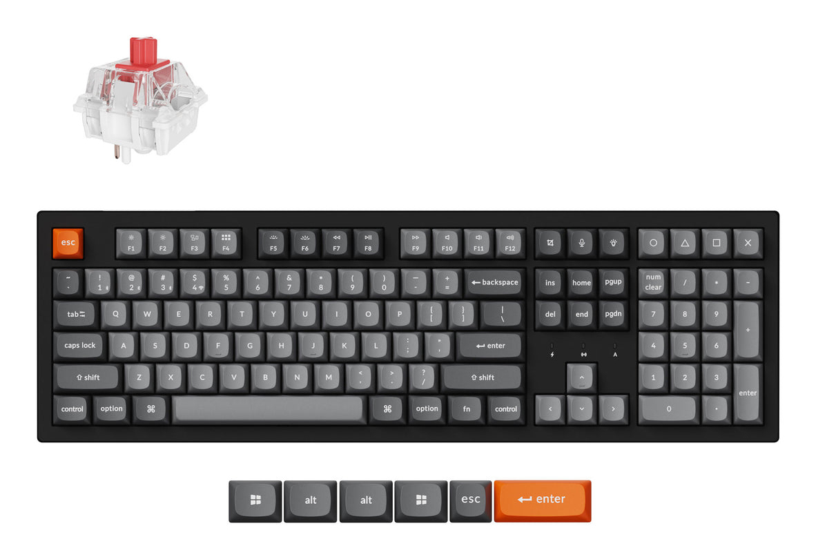 Keychron Light K10 Max Keyboard Universal Usb + Rf Wireless + Bluetooth Qwer