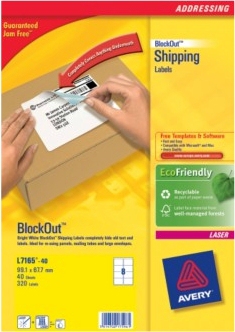Image of Avery L7165-40 addressing label White