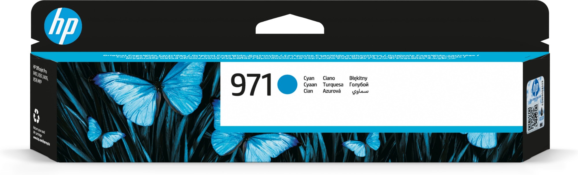 HP CN622AE/971 Ink cartridge cyan, 2.5K pages ISO/IEC 24711 24.5ml for HP OfficeJet Pro X