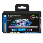 Staedtler Pigment Arts Brush Pen Blues & Violets felt pen Blue, Violet 6 pc(s)