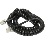 Videk Handset Coiled Cable Black 3Mtr