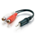 C2G 6in 3.5mm Stereo M / RCA F Y-Cable audio cable 5.91" (0.15 m) 2 x RCA Black