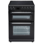 electriQ 60cm Double Oven Cooker with Ceramic Hob - Black