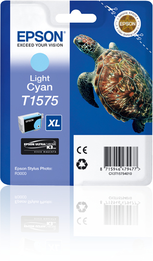 Image of Epson C13T15754010/T1575 Ink cartridge light cyan 25.9ml for Epson...
