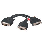 Lindy DVI-I Male to DVI-D Female + VGA Female Splitter Cable, Black