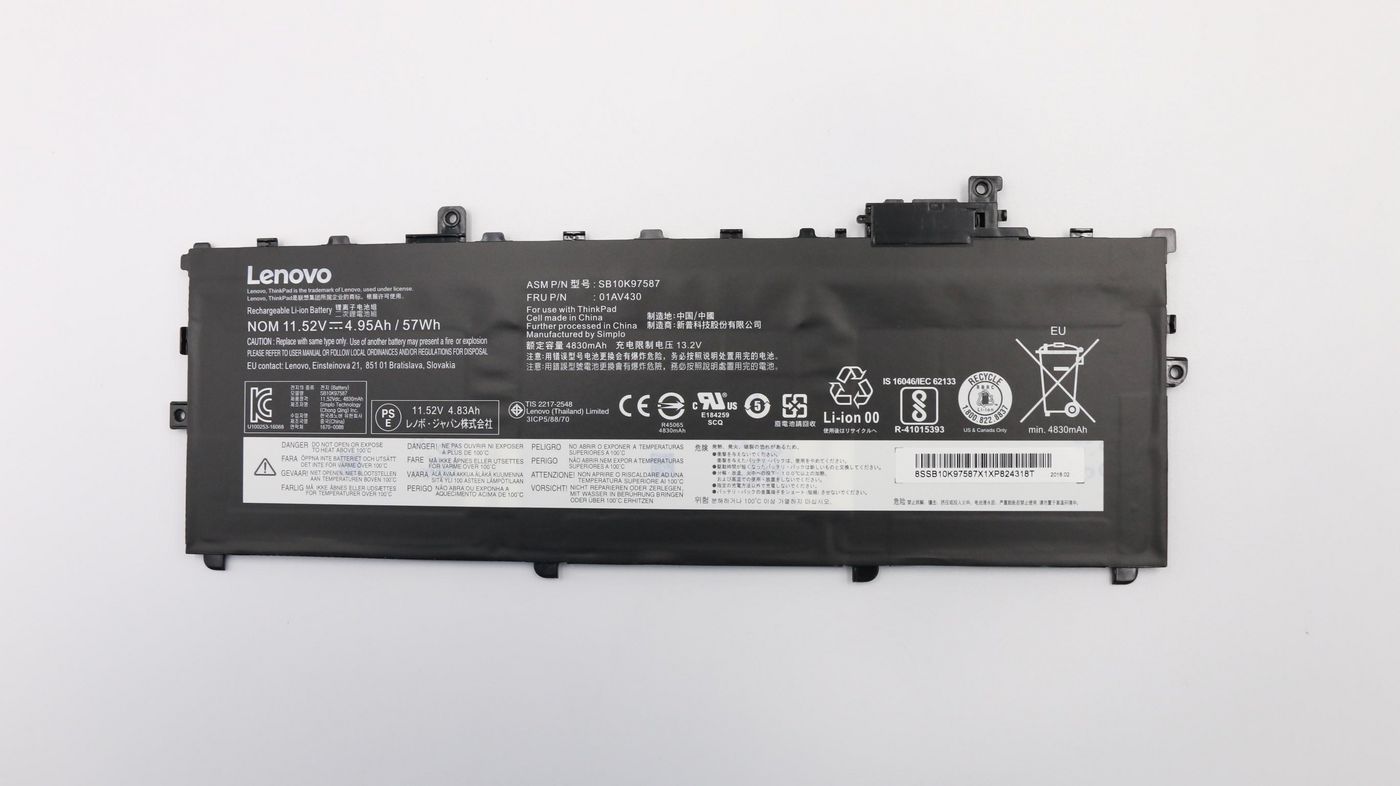 Image of Lenovo Battery Internal 3C 57WH - Approx 1-3 working day lead.