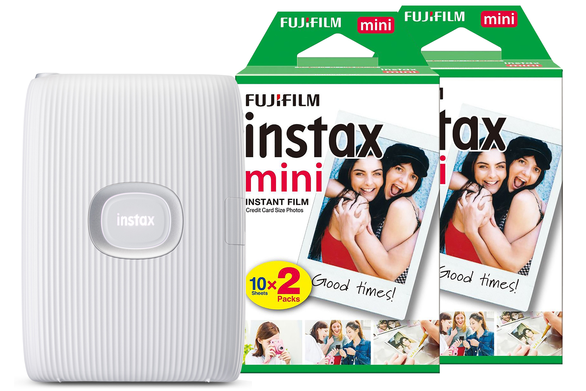 16767193+40 FUJI Instax Mini Link 2 Wireless Photo Printer with 40 Shot Pack - Clay White
