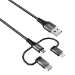 Trust 23572 cable USB 1 m USB 2.0 USB A USB C/Micro-USB B/Lightning Negro