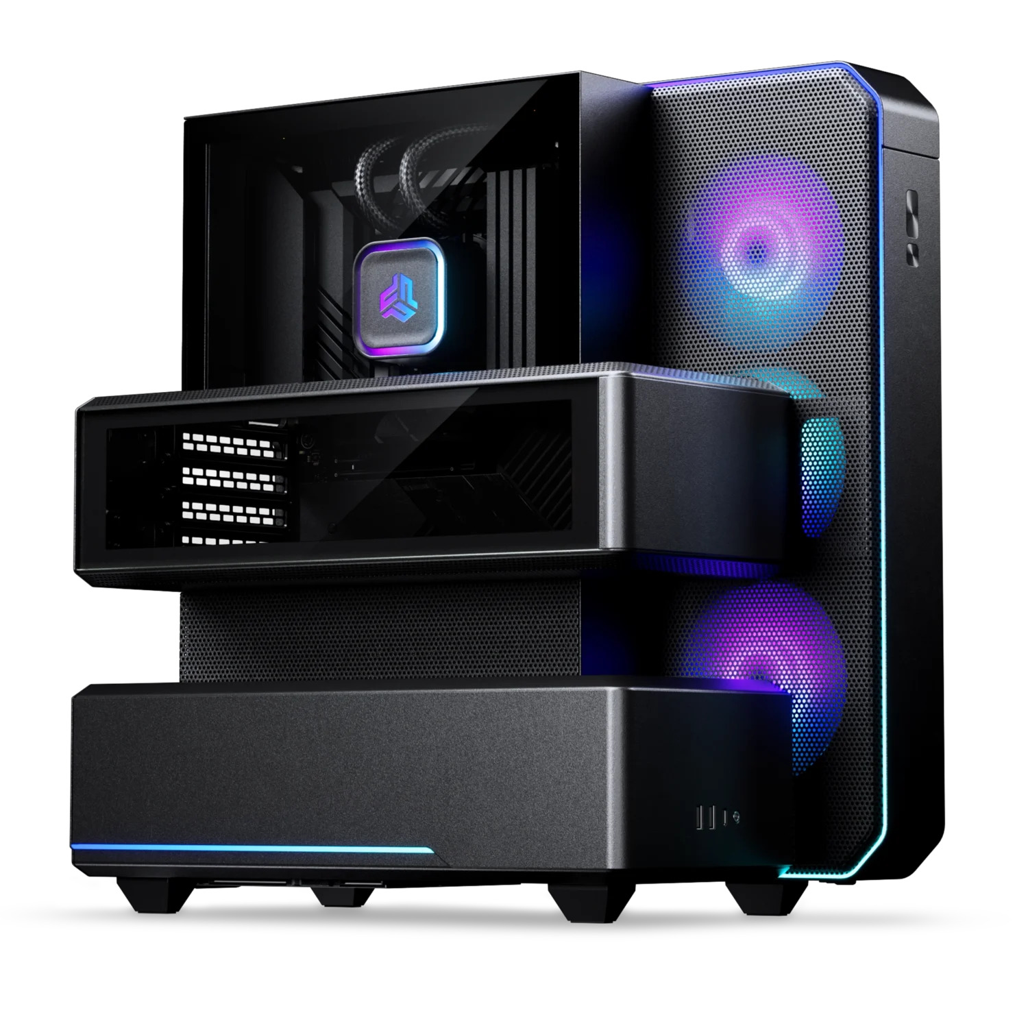 Phanteks EX5 PLUS High Airflow ATX Mid Tower Chamber Case with 360 All-in-One Cooler - Satin Black - PH-EX526P_DBK01