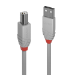 Lindy 0.5m USB 2.0 Type A to B Cable, Anthra Line, Grey