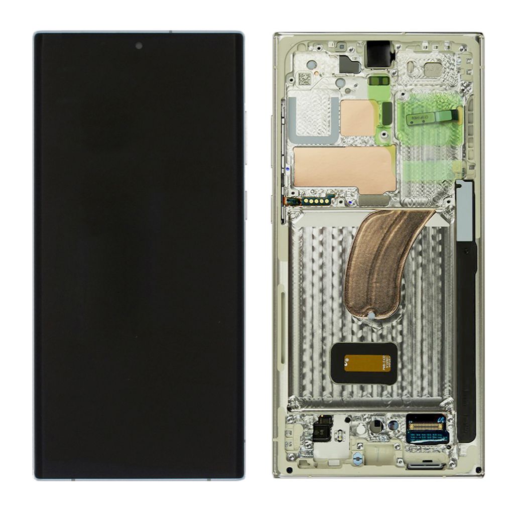 EU Product - Galaxy S23 Ultra Original Display Assembled Frame - Cream thumbnail