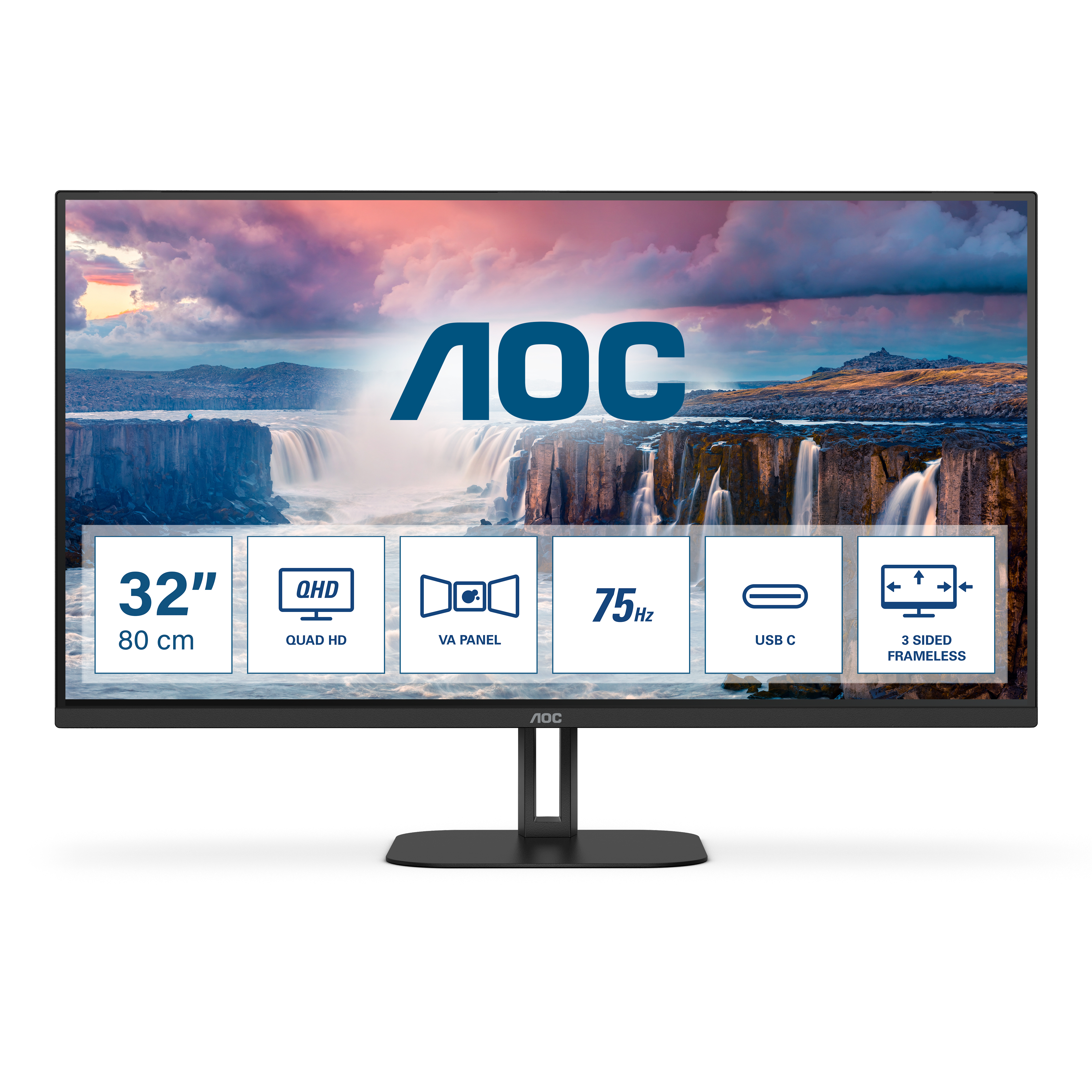Image of AOC V5 Q32V5CE computer monitor 80 cm (31.5") 2560 x 1440 pixels...