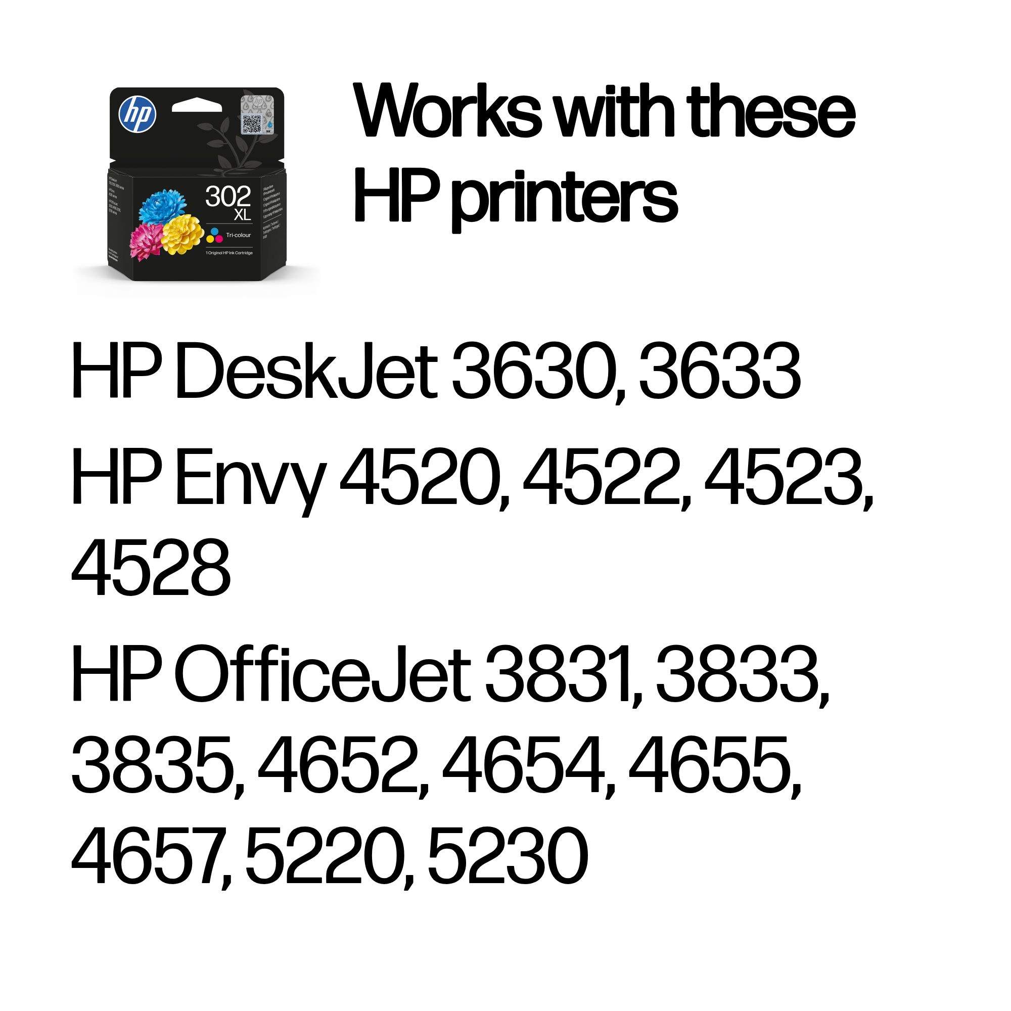 HP 302XL Original Ink Cartridge High Yield Tri-color F6U67AE