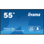 iiyama LH5575UHS-B1AG Signage Display Digital signage flat panel 138.7 cm (54.6") LCD Wi-Fi 500 cd/m² 4K Ultra HD Black Built-in processor Android 11 24/7