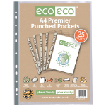 Eco Eco A4 100% Recycled Bag Premier Multi Punched Pockets - Pack of 25