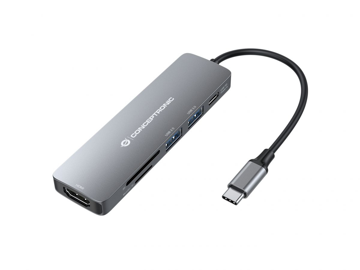 Image of Conceptronic DONN11G 6-in-1 USB 3.2 Gen 1 Docking Station, HDMI,...