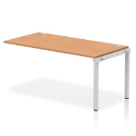 Dynamic Impulse Single Row Bench Desk Extension Kit W1600 x D800 x H730mm Oak Finish Silver Frame - IB00379 DD