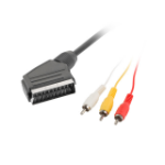 Lanberg CA-EURC-10CC-0018-BK SCART cable 1.8 m SCART (21-pin) 3 x RCA Black