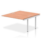 Dynamic Impulse Back-to-Back Bench Desk Extension Kit W1400 x D1600 x H730mm Beech Finish Silver Frame - IB00220 DD