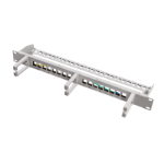 LogiLink Keystone Panel 1U, 16 ports, shielded, grey, with 3 cable management rings