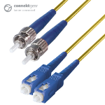 connektgear 3m Duplex Fibre Optic Single-Mode Cable OS2 9/125 Micron ST to SC Yellow 3-5 working days non cancellable non returnable