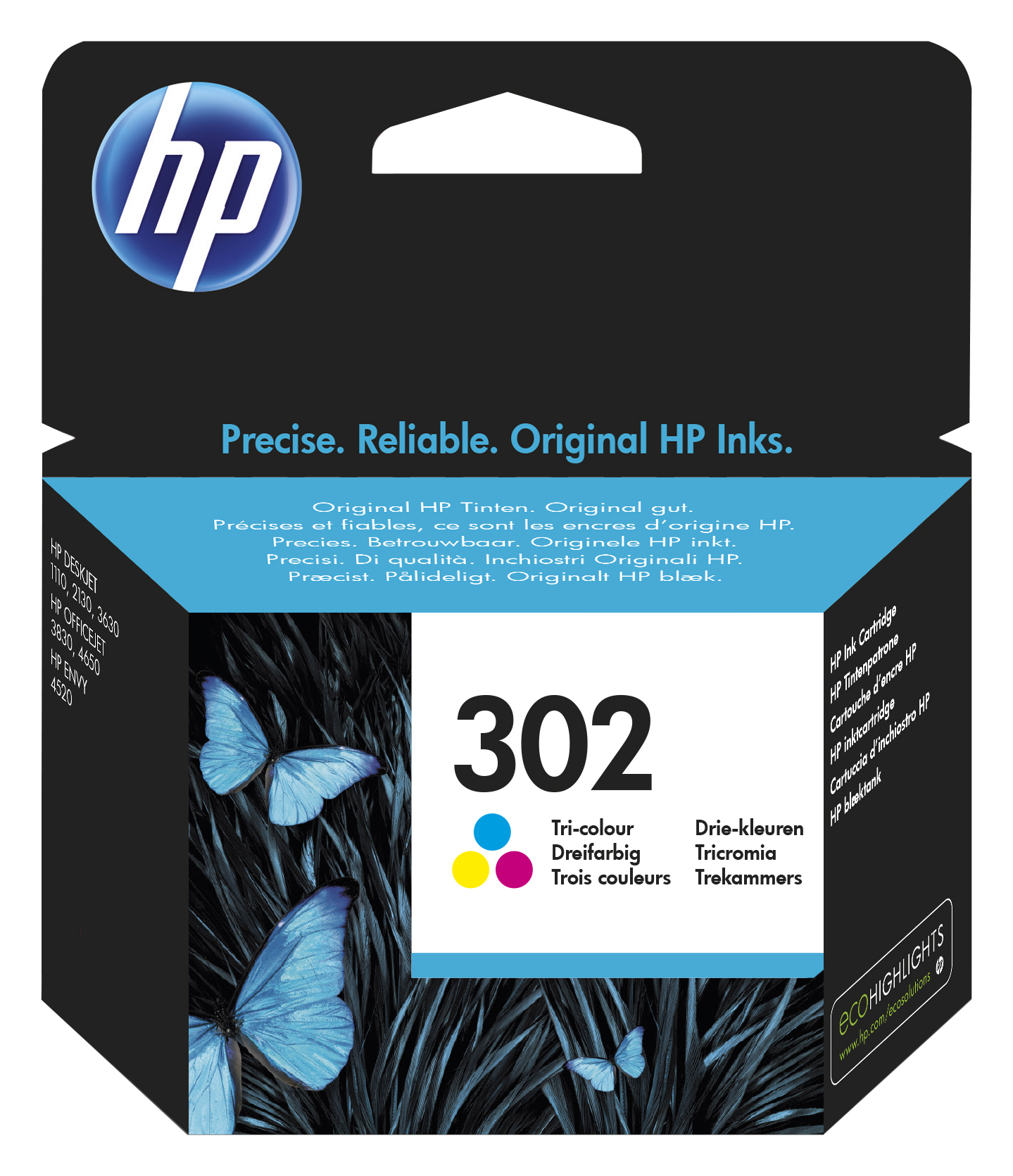 HP 302 Ink Cartridge Tri-Colour Cyan/Magenta/Yellow (Capacity: 150 pages) F6U65AE