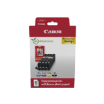 Canon 4540B019/CLI-526 Ink cartridge multi pack Bk,C,M,Y + Photopaper 10x15cm 50 sheet Blister, 4x450 pages ISO/IEC 24711 9ml Pack=4 for Canon Pixma IP 4850/MG 5350/MG 6150/MG 6250/MX 885