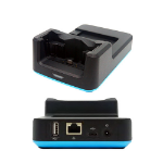 Unitech EA630 1-slot Ethernet and terminal charging cradle including 5V/3A 1010-900057G PSU (US/EU/UK plugs in the box). USB-Host and USB-C. USB-Host can be use for keyboard/mouse/memory stick. USB-C can be used for 2nd display (via  DisplayLink&quot