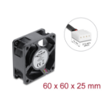 DeLOCK Axial Fan 48 V DC, 60 x 60 x 25 mm with 4 pin PWM fan connector female black