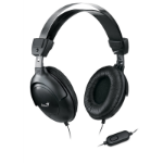 Genius Computer Technology HS-M505X Noise-cancelling Headset with Mic, 3.5mm Connection, Plug and Play with Adjustable Headbandand, In-line microphone and Volume Control, Black