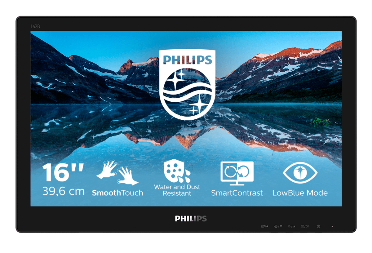 Philips 162B9TN/00 computer monitor 39.6 cm (15.6") 1366 x 768 pixels HD LCD Touchscreen Tabletop Black