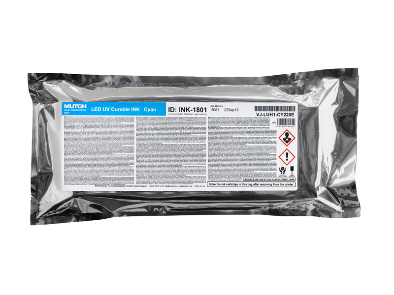 Mutoh 220 ml UH21 LED UV Ink Cassette Cyan