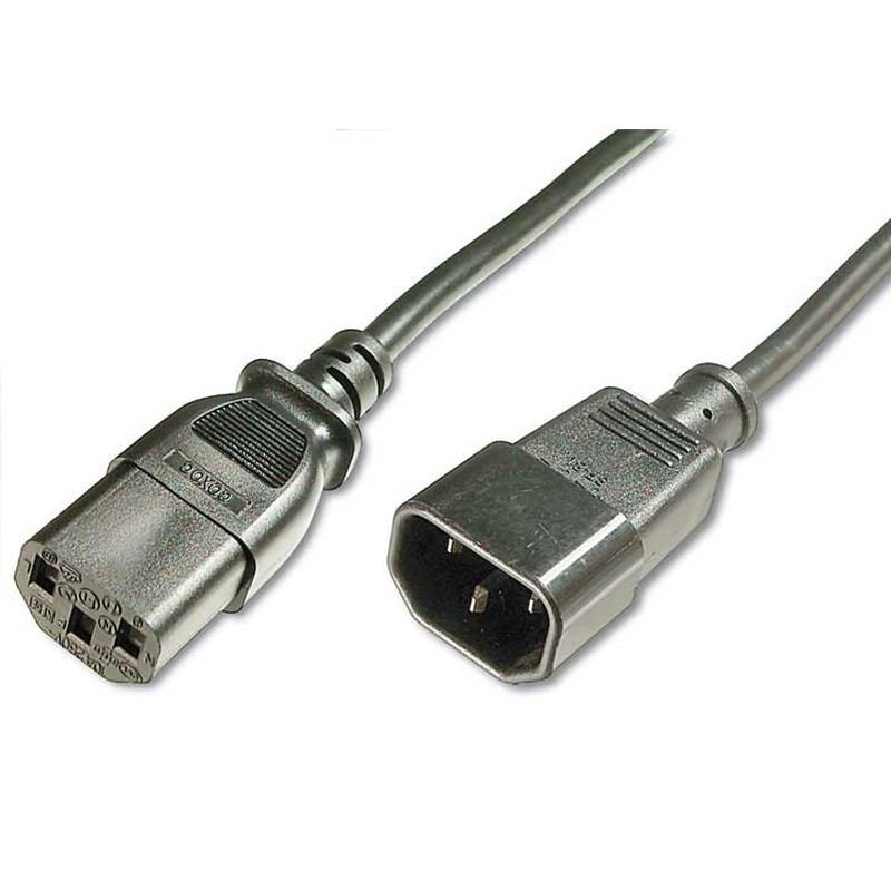 Fdl Men's Black 2M Mains Ext. Cable - Iec C14 Plug To C13 Socket - 1.0Mm