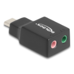 DeLOCK 67128 tussenstuk voor kabels 1 x USB 2.0 C 2 x 3.5mm Zwart