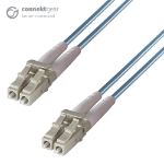 connektgear 6m Duplex Fibre Optic Multi-Mode Cable OM3 50/125 Micron LC to LC Aqua