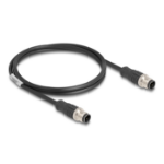 DeLOCK M12 Cable D-coded 4 pin male to male PVC 1 m