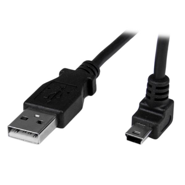 Image of StarTech.com 1m Mini USB Cable - A to Up Angle Mini B