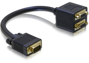 Image of DeLOCK Adapter VGA male to 2x VGA female VGA cable 0.2 m VGA...