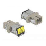 DeLOCK Optical Fiber Coupler with laser protection flip SC Simplex female to SC Simplex female Multi-mode beige