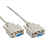 InLine null modem cable DB9 female / female, molded, 5m